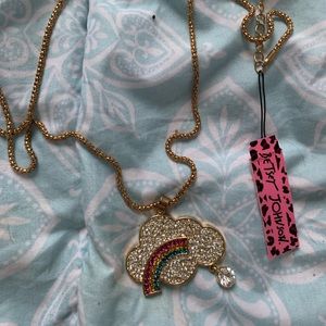 NWT Betsey Johnson rainbow cloud necklace